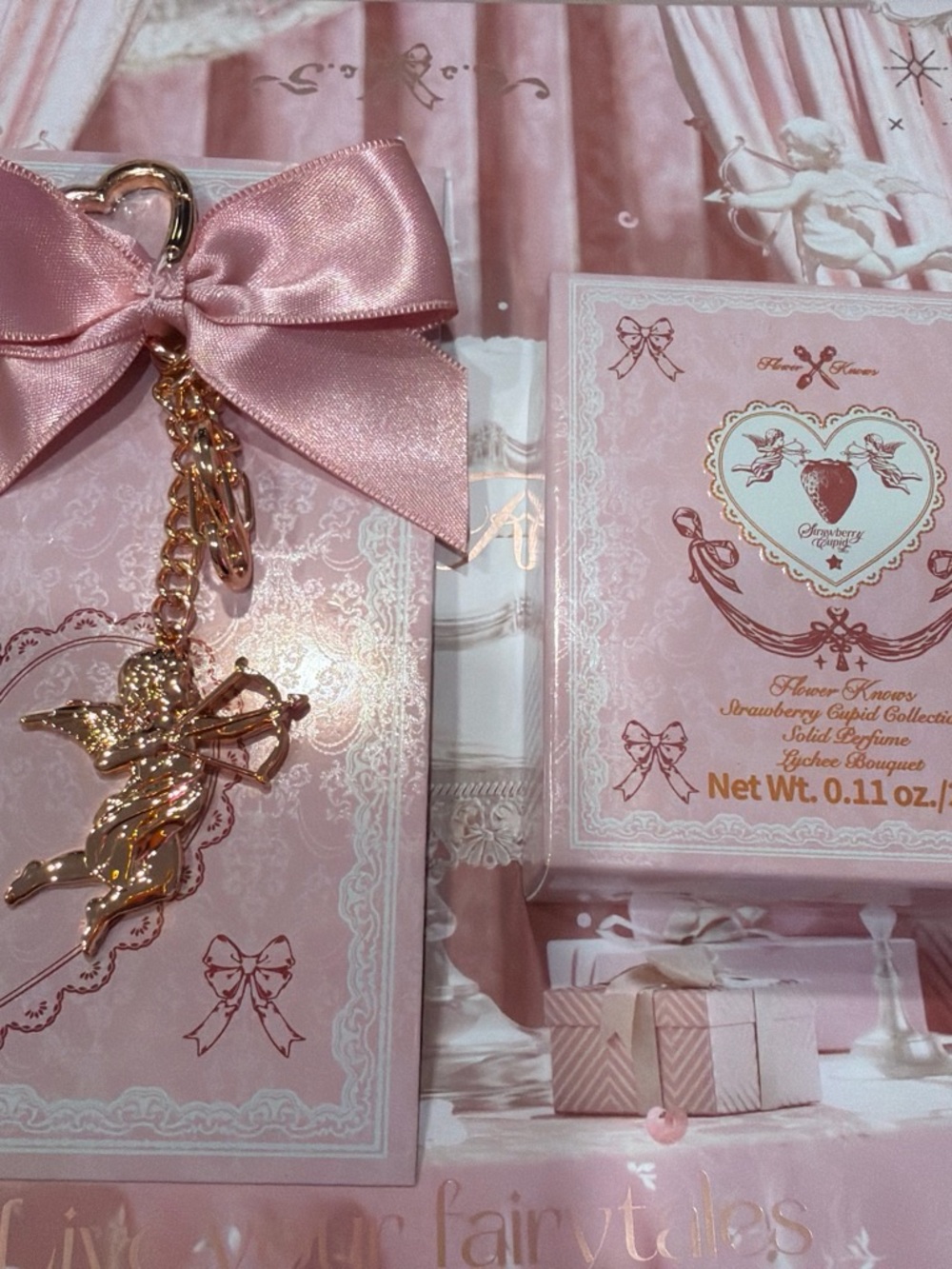 Flower Knows Strawberry Cupid Collection Solid Perfume & Keychain